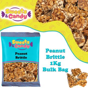Peanut Brittle - 1Kg Bulk bag of retro pieces of crunchy peanuts covered in caramelised sugar.