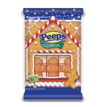 A pack of 6 marshmallow Gingerbread men made by Peeps