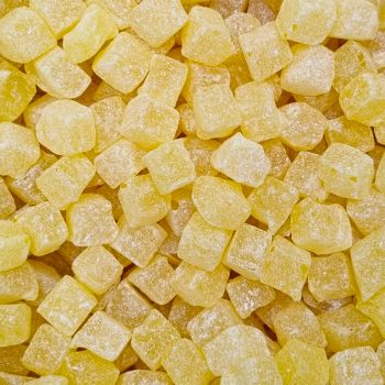 Pineapple Cubes - Retro pineapple flavour boiled sweets in a cube shape and coated in sugar