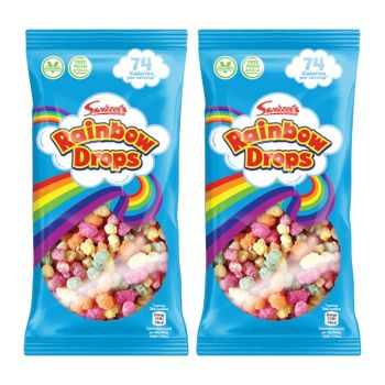 Swizzels Rainbow drops - Retro sweets made from multicoloured rice and maize, suitable for vegans!
