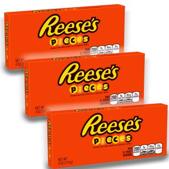 American Sweets - A pack of 3 theatre boxes full of crispy candy shells filled with peanut butter!