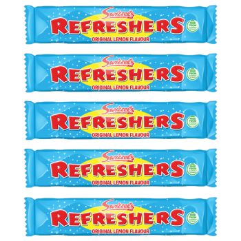 A pack of 7 original lemon flavour refreshers chew bars, the classic chewy retro sweets!