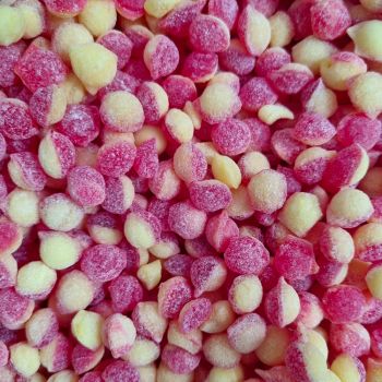 Rhubarb and Custard Pips 3kg - Retro rhubarb and custard flavour boiled sweets with a sugar coating!