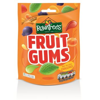 A bag of fruit flavour firm gummy sweets made by Rowntrees