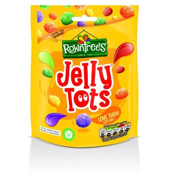A 120g bag of Rowntree's jelly tots, fruit flavour squidgy jelly sweets