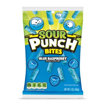 American Sweets - Sour blue raspberry flavour American candy bites with a sour coating