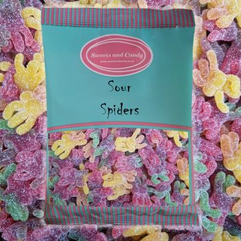 Halloween Sweets - Sour Spider - 1Kg Bulk bag of spooky sour fruit flavour jelly sweets shaped like spiders!