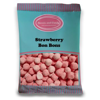 Strawberry Bon Bons - 1Kg Bulk bag of retro chewy bon bons with a strawberry flavour