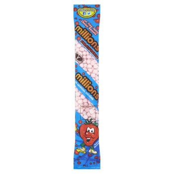 Strawberry millions are a tiny, chewy strawberry flavoured sweets. There’s a good reason why they’re called Millions – you get so many of them in a bag!