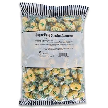 A bulk 1kg bag of sugar free sherbet lemons