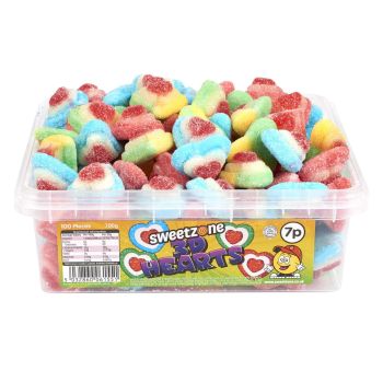 Sweetzone 3D hearts in a bulk plastic tub
