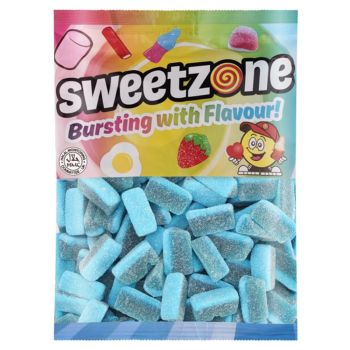 Retro Sweets - A bulk 1kg bag of Sweetzone blue raspberry slice sweets