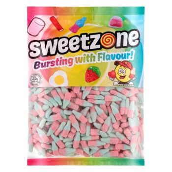 Retro Sweets - A bulk 1kg bag of Sweetzone Fizzy Blue Bottles sweets