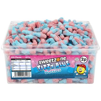 Sweetzone Fizzy Cola Bottles in a bulk plastic tub