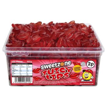Sweetzone Juicy lips sweets in a bulk plastic tub