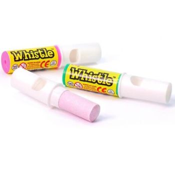 Swizzels hard candy sweets inside a plastic whistle