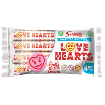 Swizzels fruit flavour hard candy sweets with a loving message on them