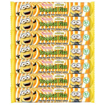 Retro Sweets - A pack of 7 Swizzles Minion tropical fizz chews bar.
