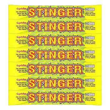 Retro Sweets - A pack of 5 Swizzels Stinger bars, Tutti Fruity flavour chews with a fizzy centre