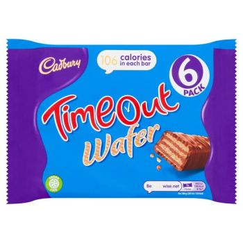 A pack of 6 Cadbury Timeout chocolate bars