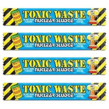 Sour Sweets - Retro chew bars made by Toxic Waste with a super sour blue raspberry flavour!