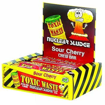 Sour Sweets - Retro chew bars made by Toxic Waste with a super sour cherry flavour!