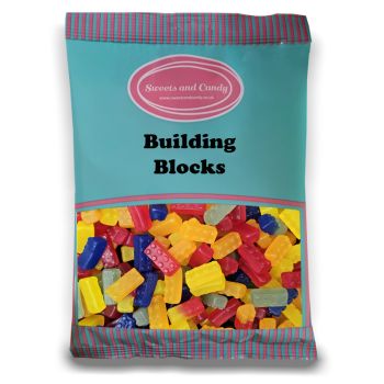 Pick and Mix Sweets - a bulk 1kg bag of gummy building block shaped sweets