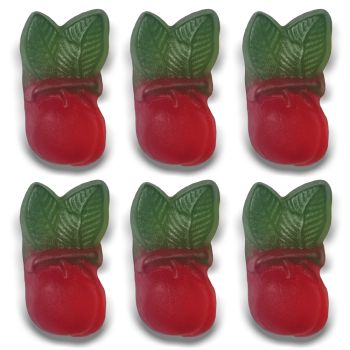 Vegan Cherries, fruit flavour jelly sweets in the shape of a cherry.