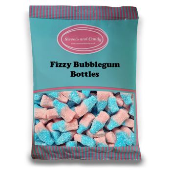 Vegan Fizzy Bubblegum Bottles - 1Kg Bulk bag of Vegan bubblegum flavour sweets, shaped like bottles with a fizzy coating!