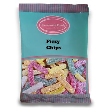 Vegan Fizzy Chips - 1Kg Bulk bag of Vegan fruit flavour sweets, shaped like chips with a fizzy coating!