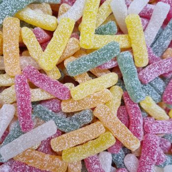 Fizzy Chips - Vegan fruit flavour gummy sweets with a fizzy coating.
