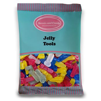 Vegan Jelly Tools - 1Kg Bulk bag of assorted vegan fruit flavour jelly sweets in the shape of tools