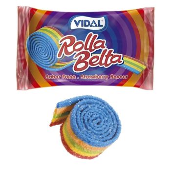 Vidal fizzy rainbow coloured candy belts