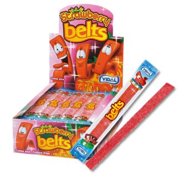 Retro Sweets - Vidal Sour Strawberry Belts - Full Case of 150