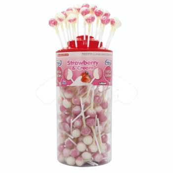 A full jar of Vidal strawberry and cream individually wrapped lollies