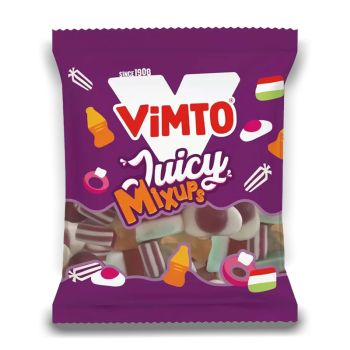 Vimto Juicy Mix Ups - Consisting of five different tasty treats (watermelon remixed, vimto bling ring, vimto stix, mango remix bottle and vimto yolky) made with the renowned secret Vimto flavour