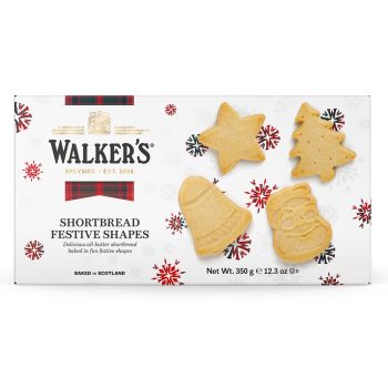 Christmas Biscuits - Walkers shortbread in festive shapes in a 350g gift box