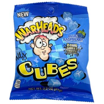 American Sweets - Blue raspberry flavour warheads cubes sweets
