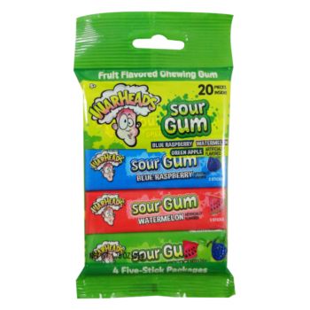 American Sweets - Warheads sour blue raspberry, apple and watermelon, chewing gum imported from America
