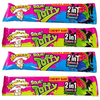 American Sweets - A pack of 4 super sour chewy taffy bar by Warheads!