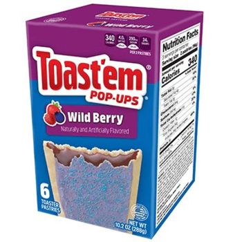 A box of Wild Berry flavoured Pop Tarts, American sweets imported to the UK