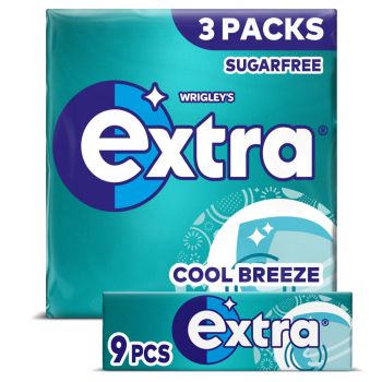 Chewing Gum - A pack of 3 Wrigley's Cool Breeze flavour chewing gum