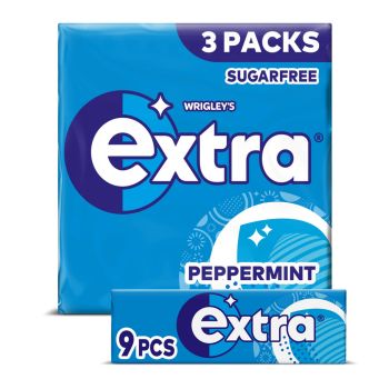 Chewing Gum - A pack of 3 Wrigley's Peppermint flavour chewing gum