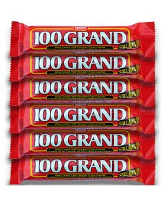 American Chocolate Bar - A pack of 6 100 Grand bar made with milk chocolate, caramel and crispy pieces.