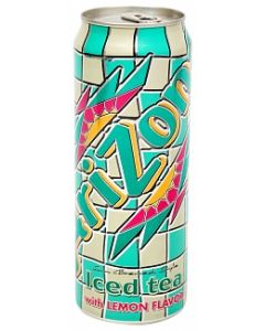 A large 680ml can of Arizona Iced Tea with lemon