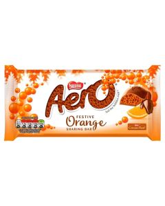 A share size milk chocolate bar with a orange melting bubble centre
