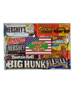 Our Sweets and Treats Gift Box filled with the bestselling selection of American chocolate bars!