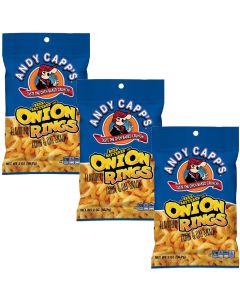 American Sweets - A large 57g bag of Andy Capp's Onion Rings American Crisps.