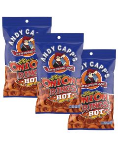 American Sweets - A large 57g bag of Andy Capp's Onion Rings American Crisps.
