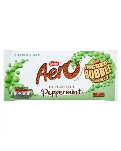 A bubbly milk chocolate bar with a peppermint centre